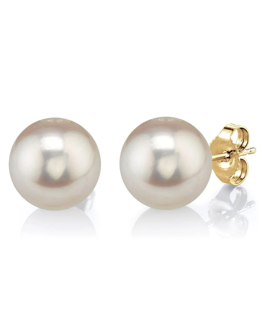 11-12mm White Freshwater Round Pearl Stud Earrings