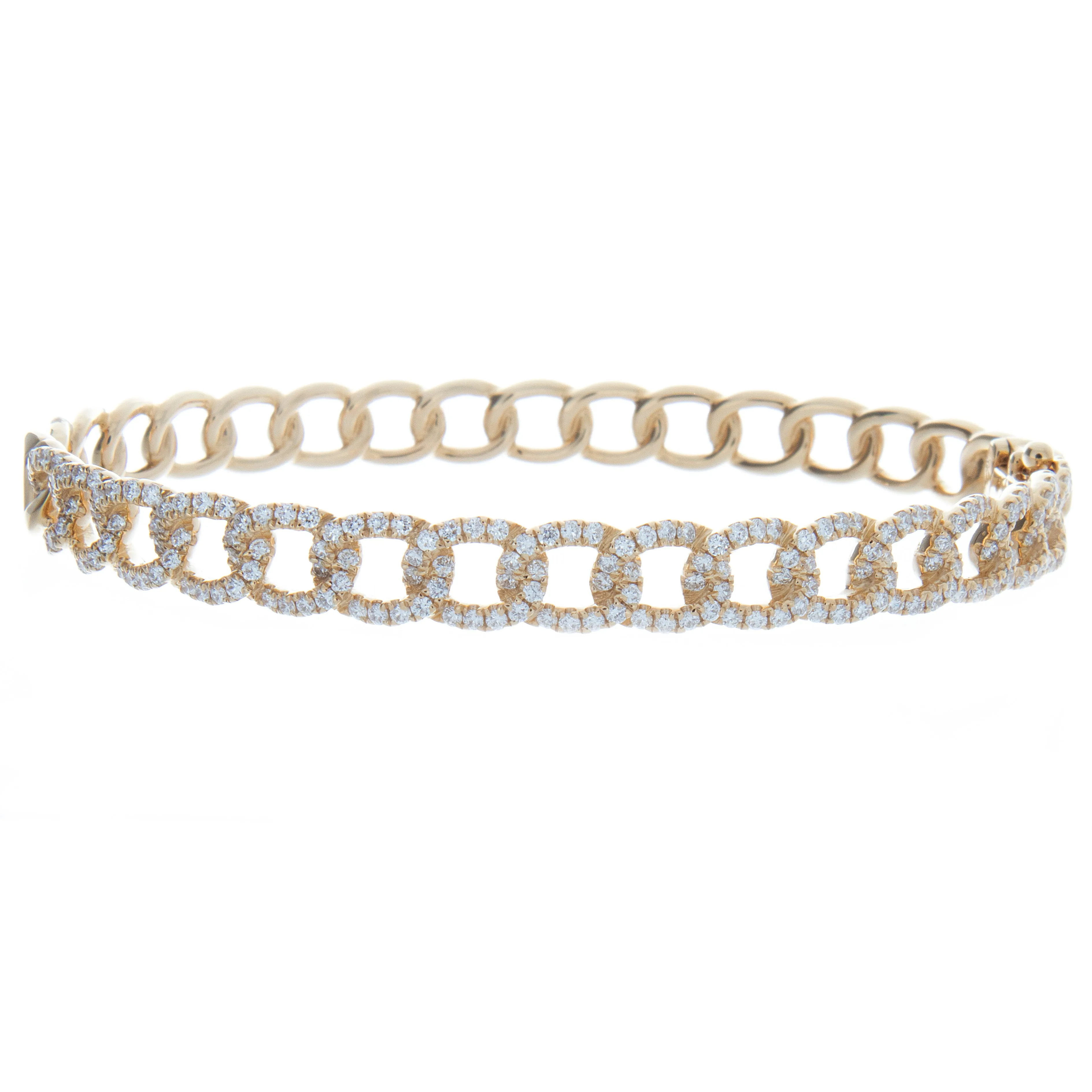 1.41ct 18k Yellow Gold Diamond Link Bangle