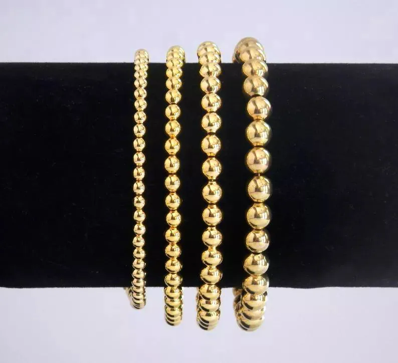 14k Gold Filled Beaded Bracelets