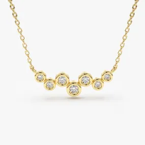 14K Gold Floating Diamond Bubble Necklace