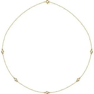 14K Yellow 1/5 CTW Natural Diamond 3-Station 18" Necklace