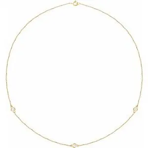 14K Yellow 1/5 CTW Natural Diamond 3-Station 18" Necklace