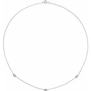 14K Yellow 1/5 CTW Natural Diamond 3-Station 18" Necklace