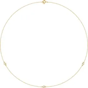 14K Yellow 1/5 CTW Natural Diamond 3-Station 18" Necklace