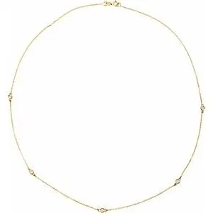 14K Yellow 1/5 CTW Natural Diamond 3-Station 18" Necklace