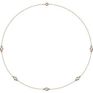 14K Yellow 1/5 CTW Natural Diamond 3-Station 18" Necklace