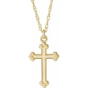 14K Yellow Cross 18" Necklace