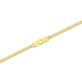 14k Yellow Gold MOM Link Bracelet