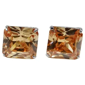 18K Gold Plated Honey Swarovski Synthetic Crystal Stud Earrings