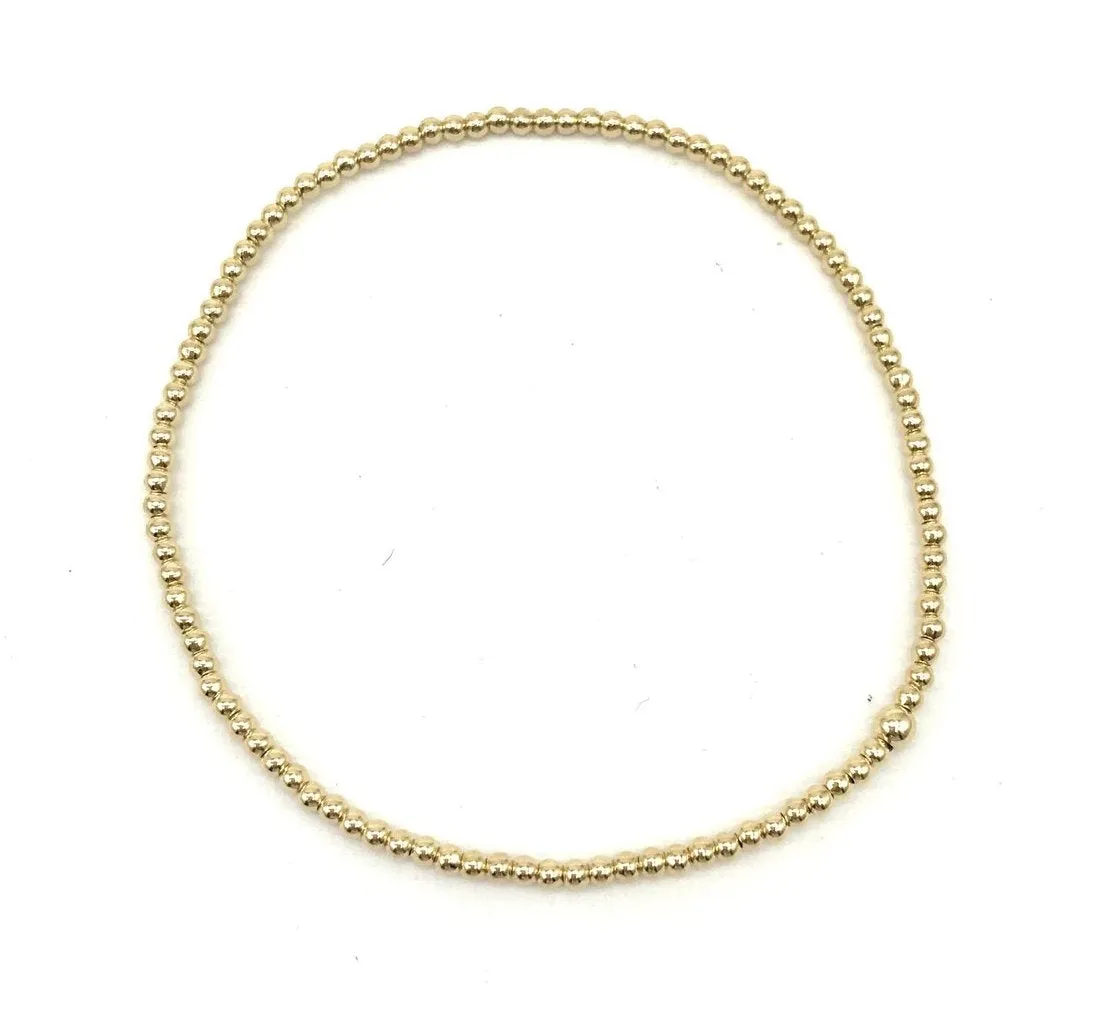 2 mm Gold Filled Ball Bracelet