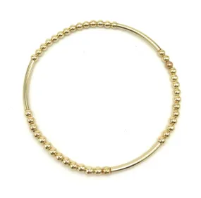 3 mm Gold Filled Tube and Ball Bracelet