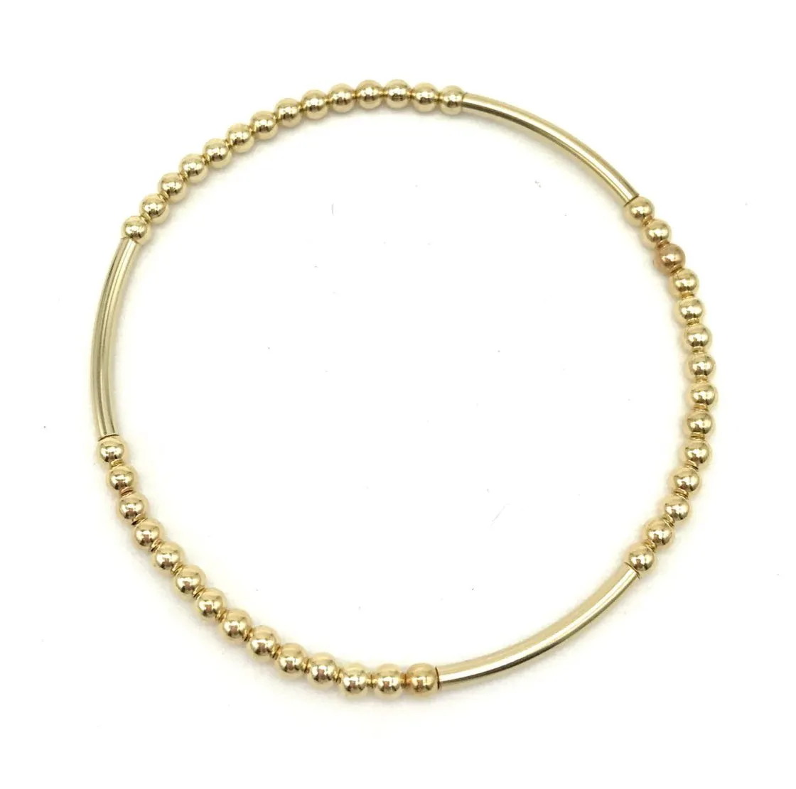 3 mm Gold Filled Tube and Ball Bracelet