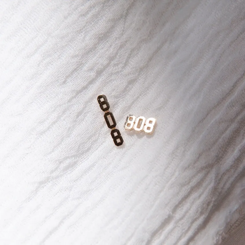 808 Stud Earring - Solid 14kt