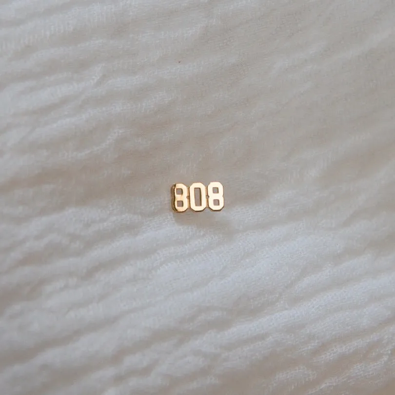 808 Stud Earring - Solid 14kt