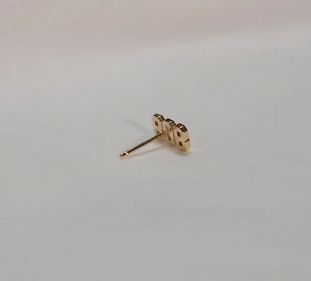 808 Stud Earring - Solid 14kt