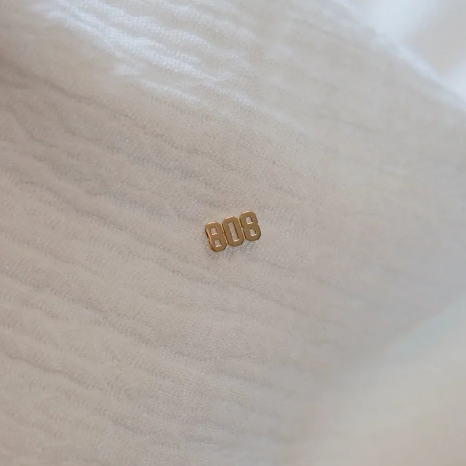 808 Stud Earring - Solid 14kt