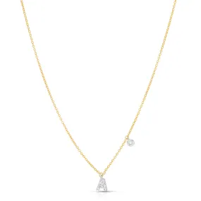 A Initial Necklace with Bezel Set Diamond