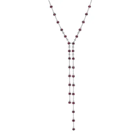 Aaliyah 14K White Gold Round-Cut Hot Pink Mozambique Ruby Necklaces