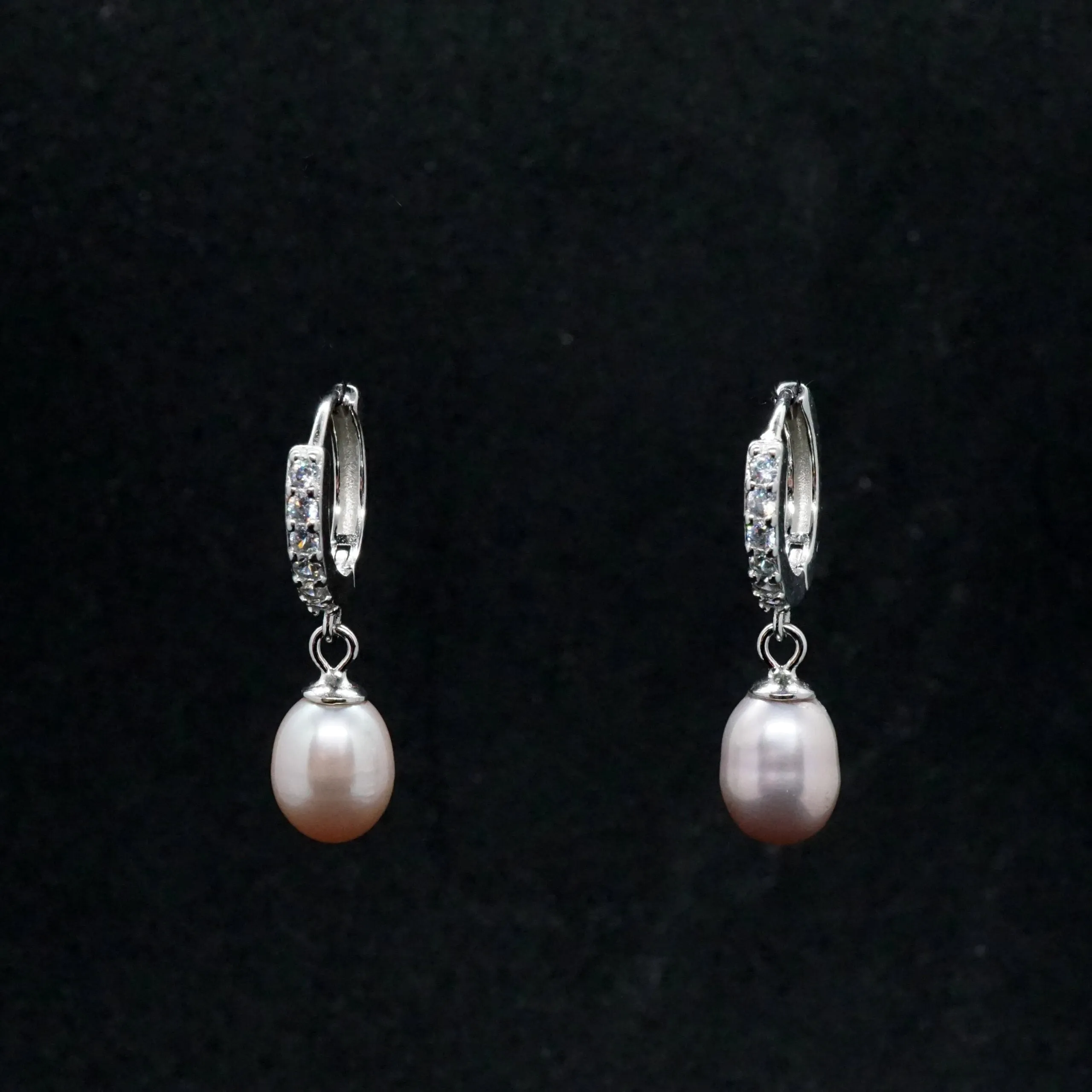 Aria X - Silver Freshwater Pearl Drop Earrings