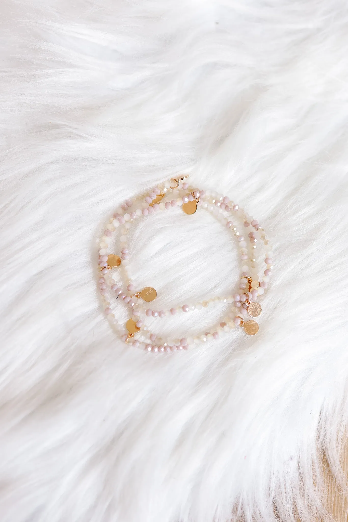 Avery Delicate Beaded Disc Bracelet Set