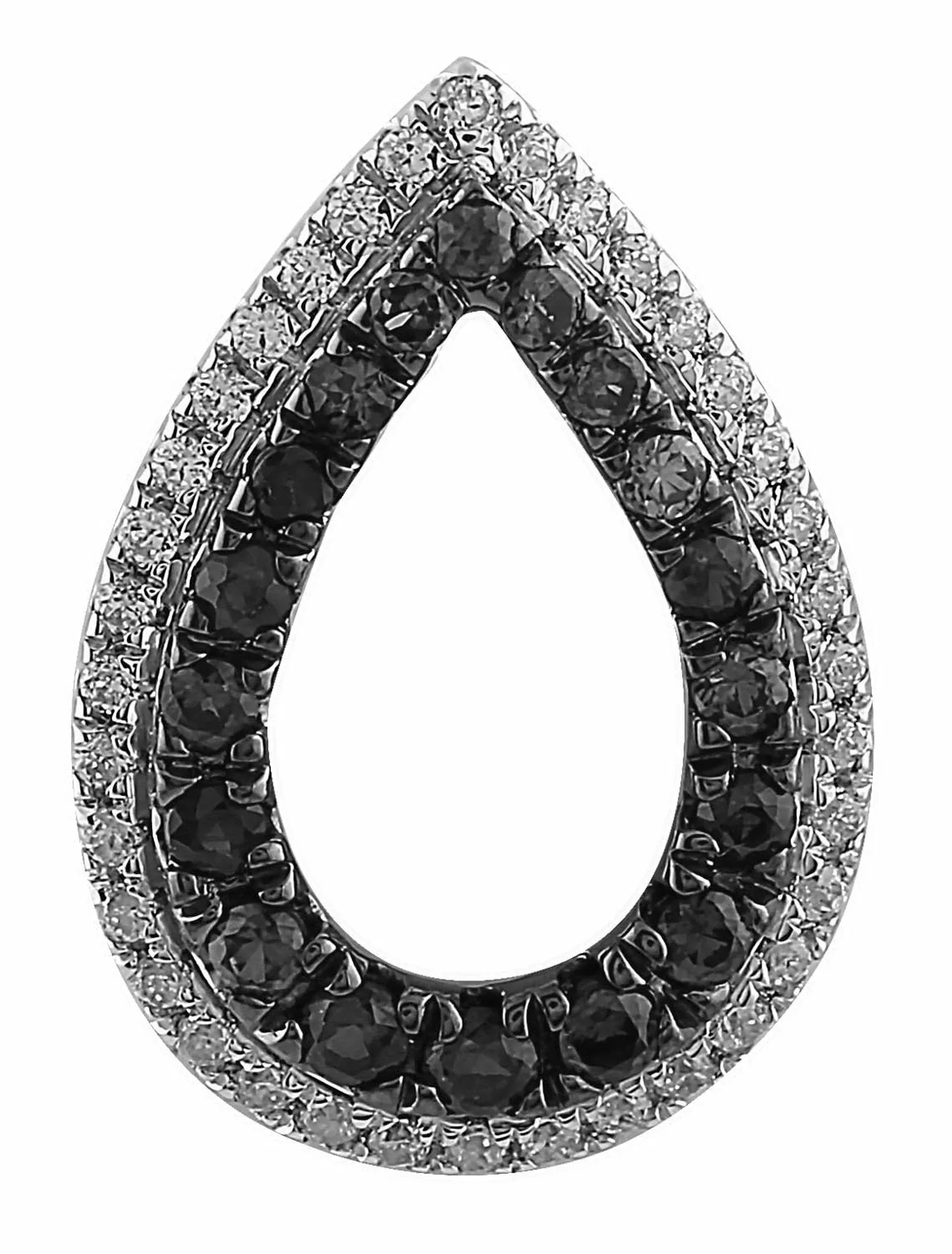 Black & White Diamond Pendant With 0.27ct Diamonds In 9K White Gold