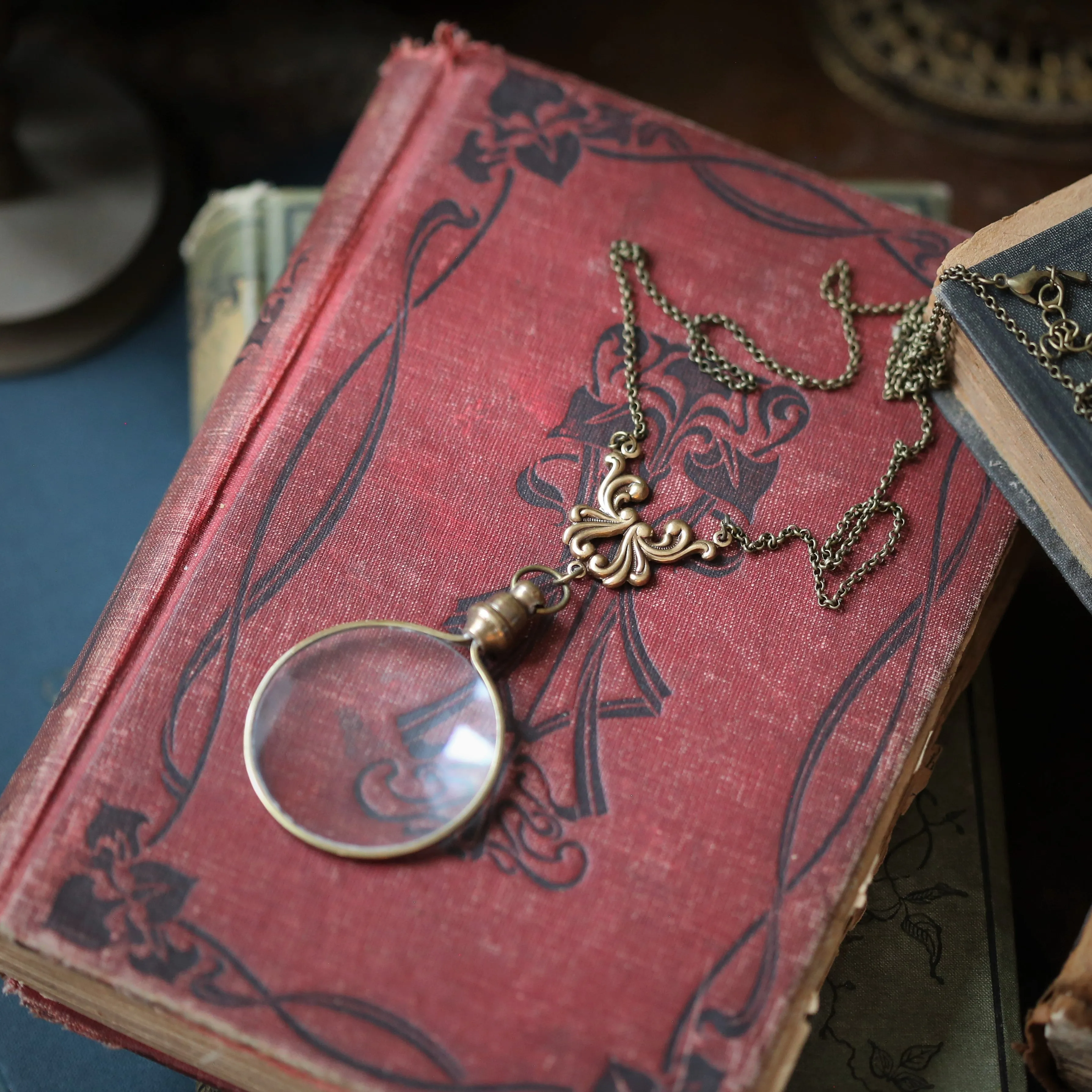 Brass Victorian Monocle Necklaces