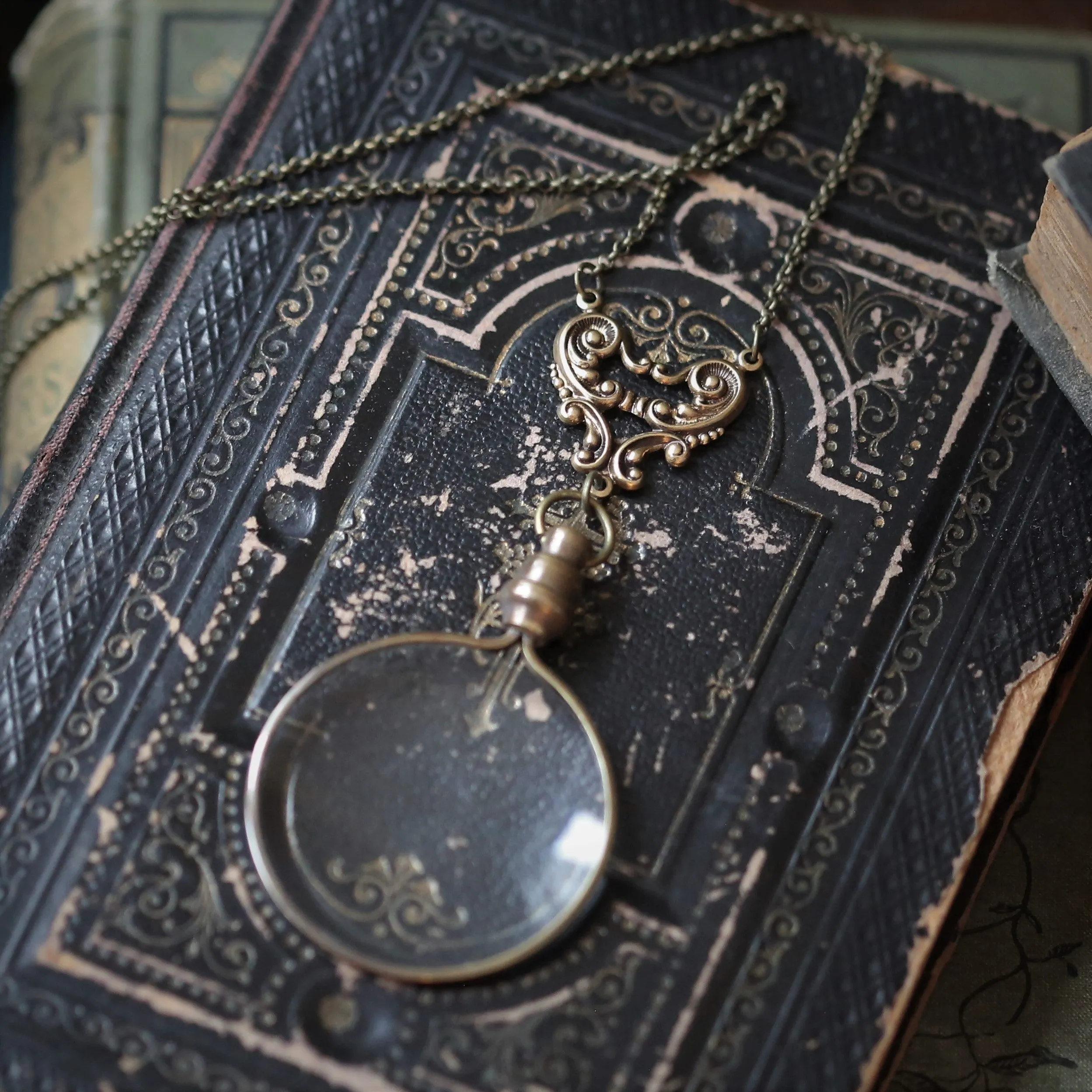 Brass Victorian Monocle Necklaces