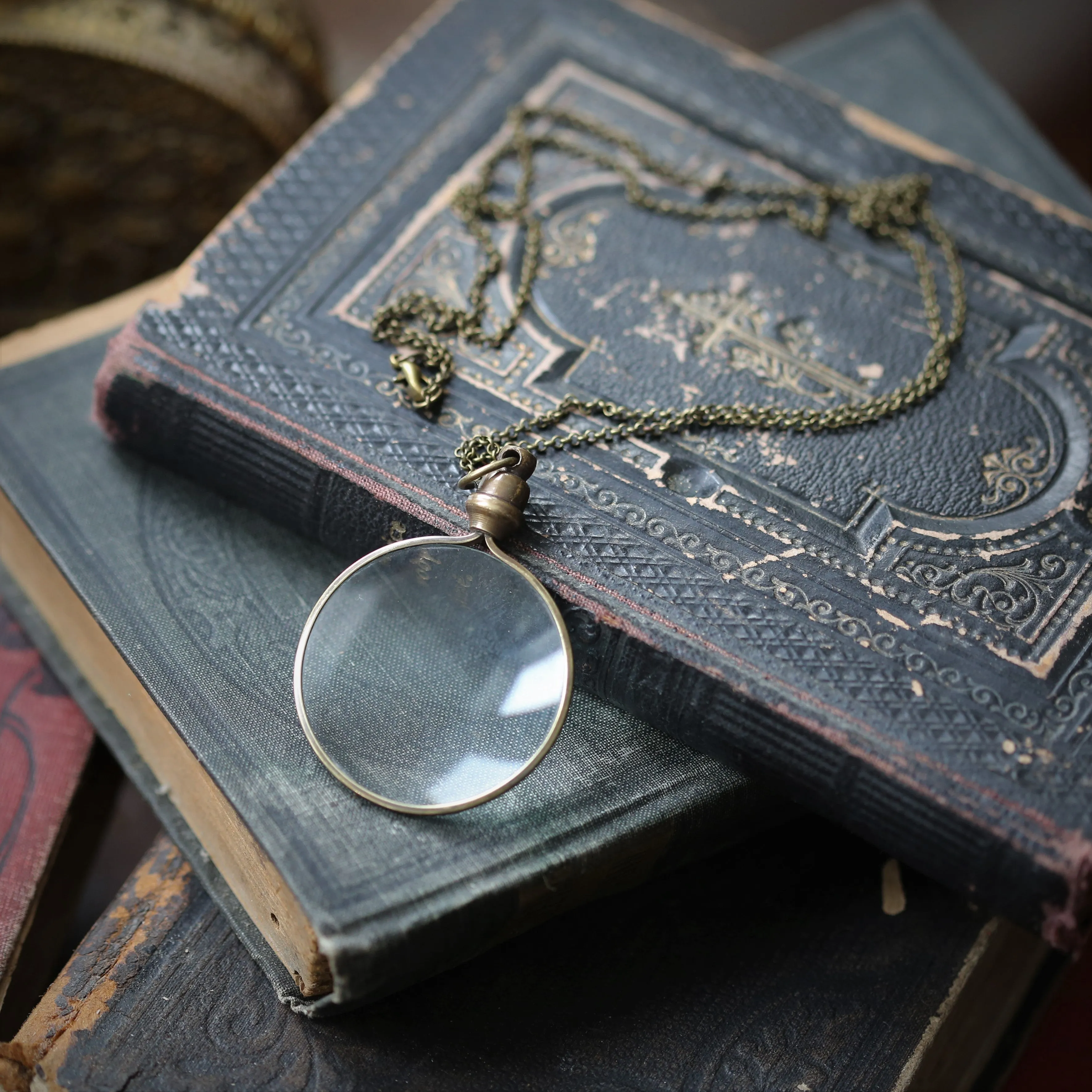 Brass Victorian Monocle Necklaces