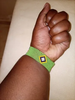 Brazil flag beaded handmade Masai masaai maasai bracelet