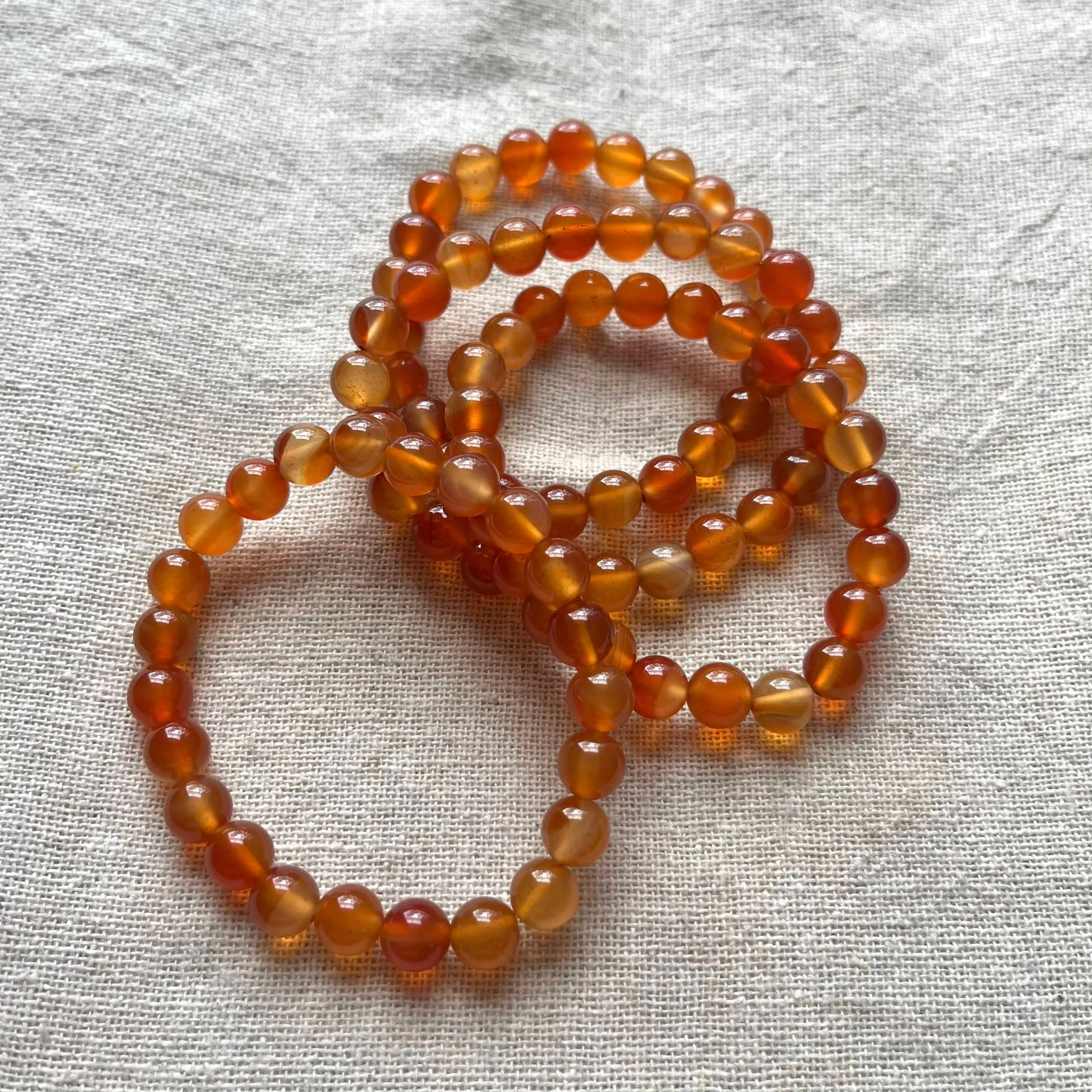 Carnelian 8mm Beaded Bracelet - Vitality