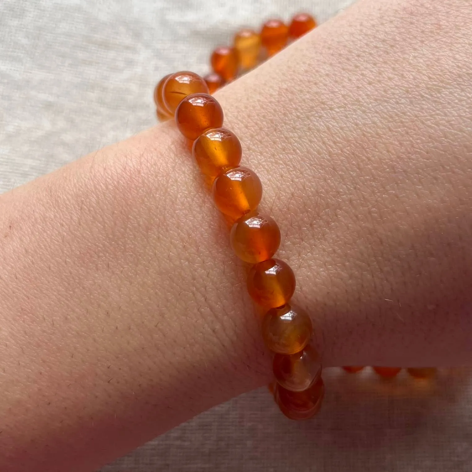 Carnelian 8mm Beaded Bracelet - Vitality