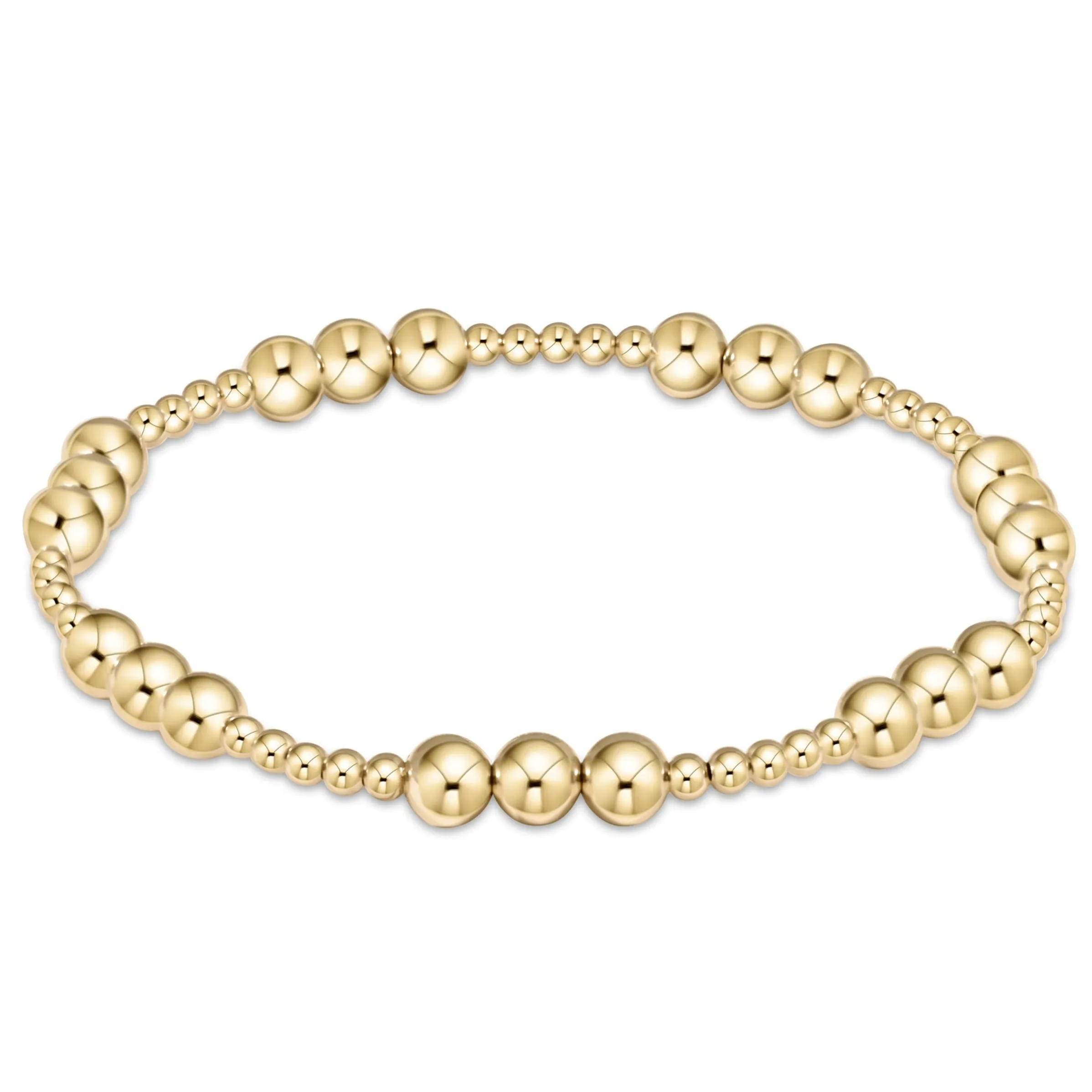 Classic Joy Pattern 5mm Bead Bracelet - Gold