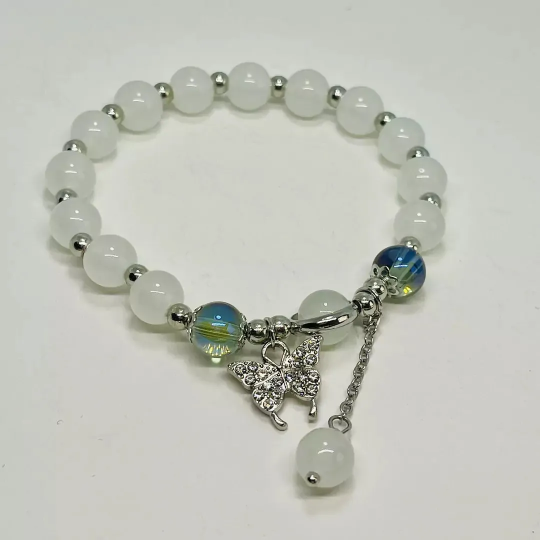 Colorful Glass Beaded Bracelets with Charms