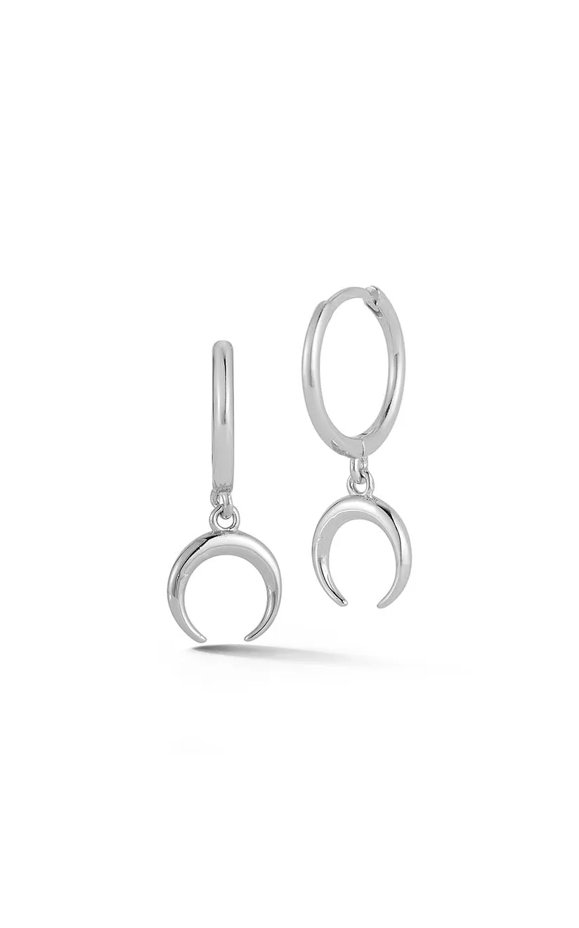 Crescent Horn Huggie Earring