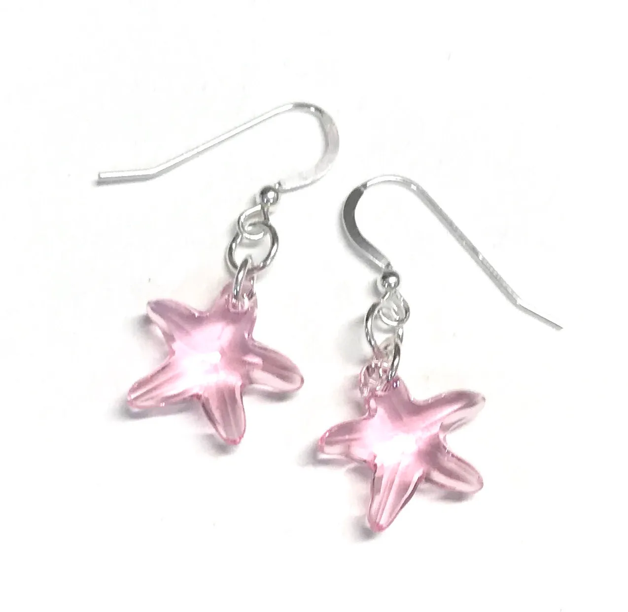 Crystal Starfish Earrings - Light Rose