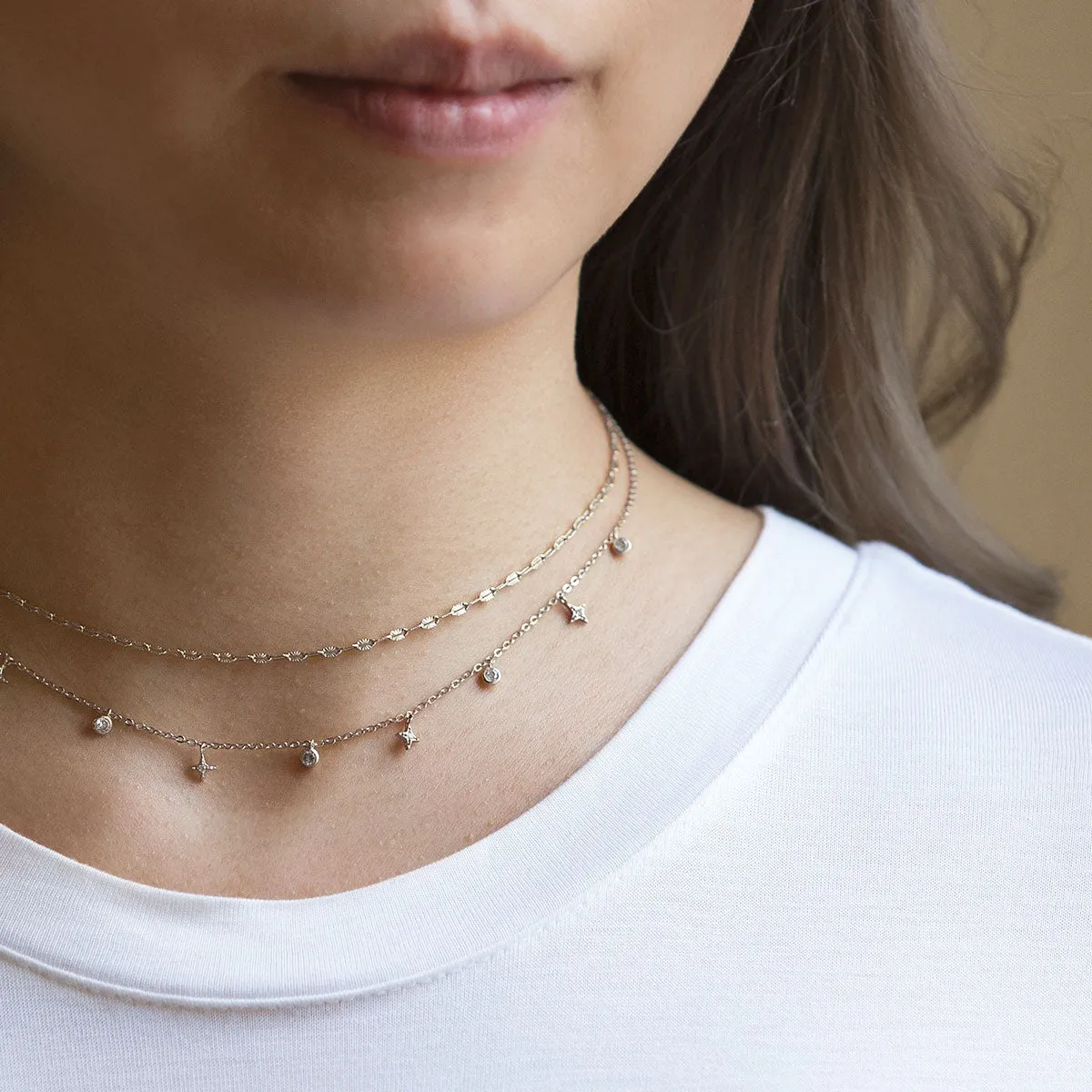 Diamond Cut Lace Chain Choker