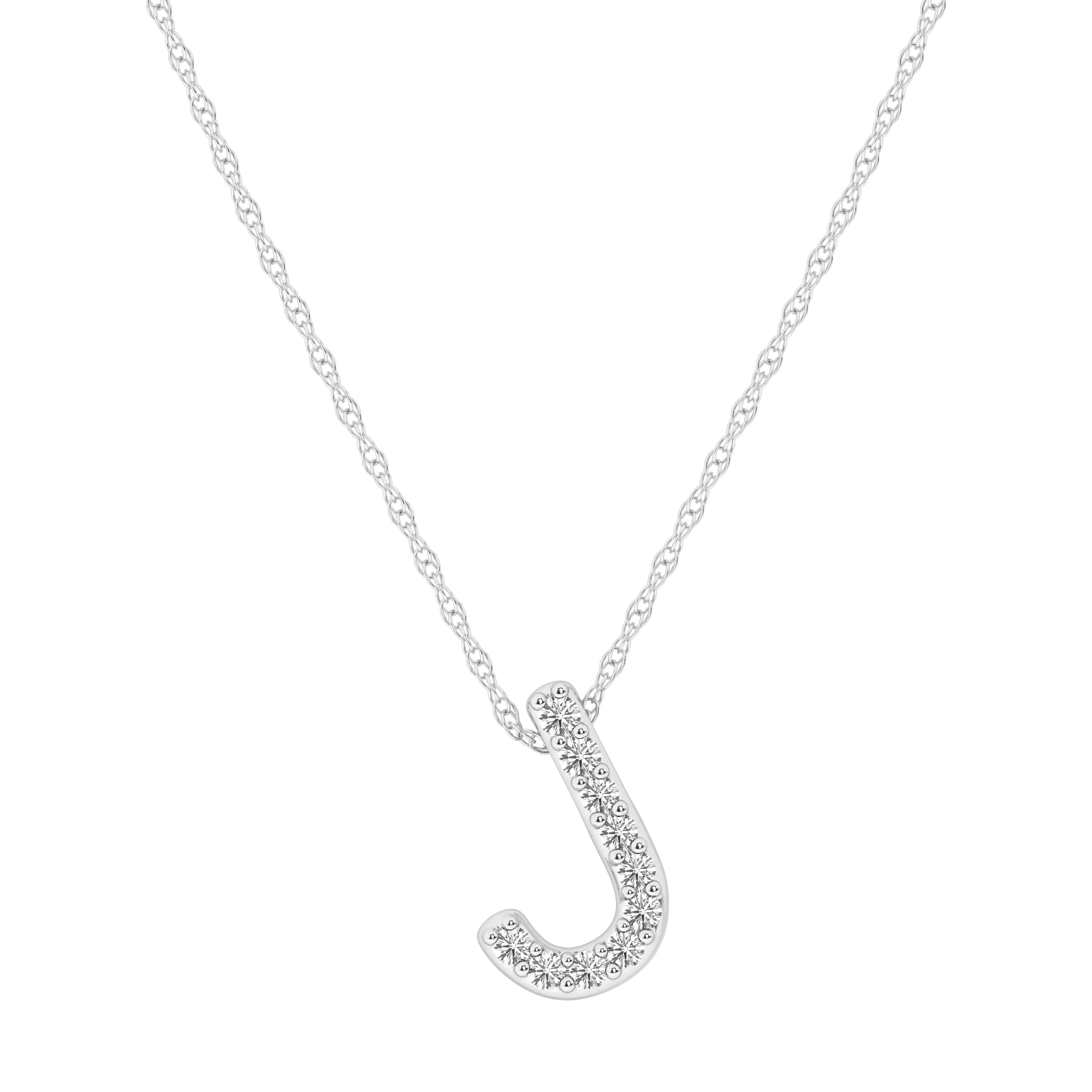 Diamond Initial Slider Necklace in Sterling Silver