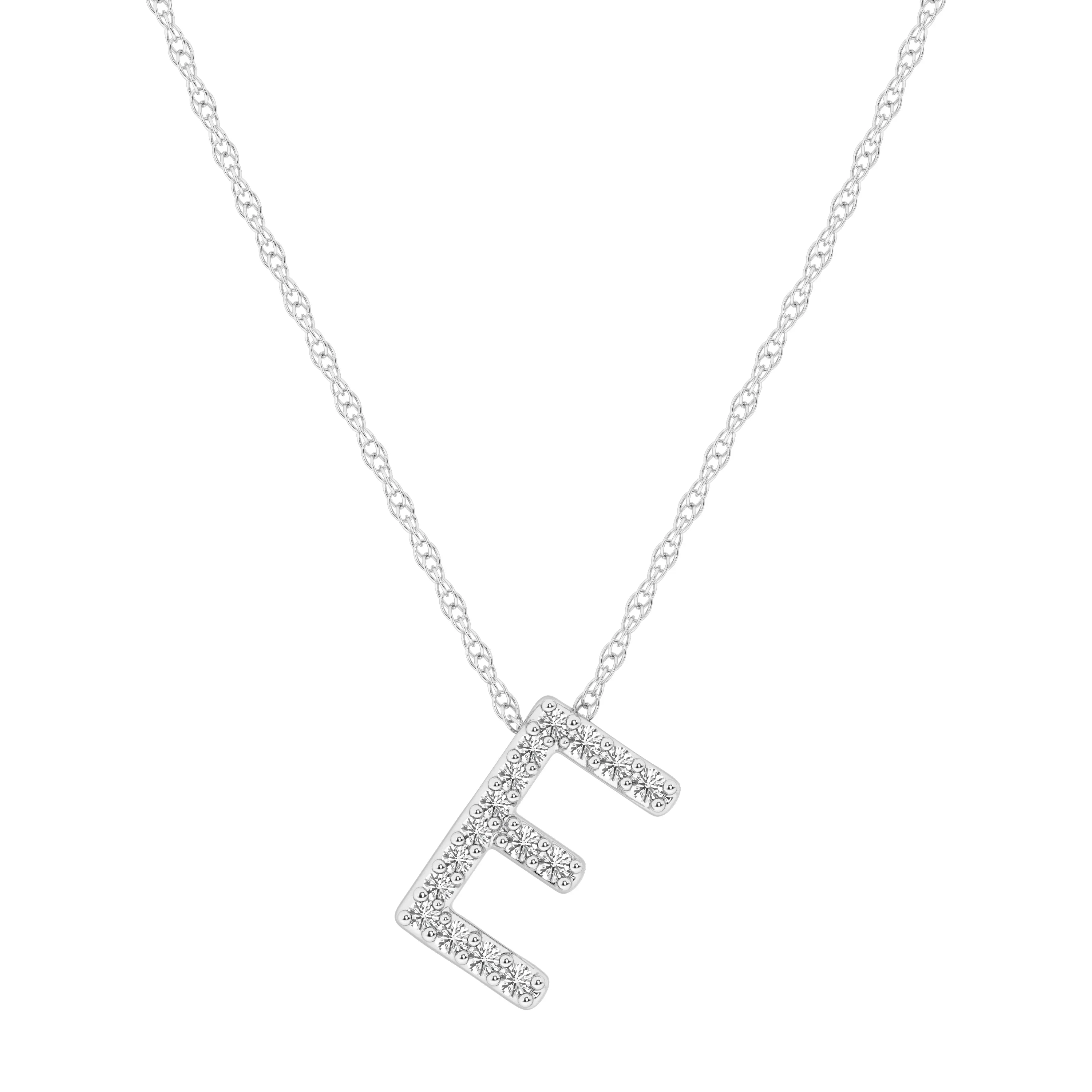 Diamond Initial Slider Necklace in Sterling Silver