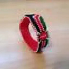 Double thickness Kenyan flag handmade beaded bracelet with free shipping