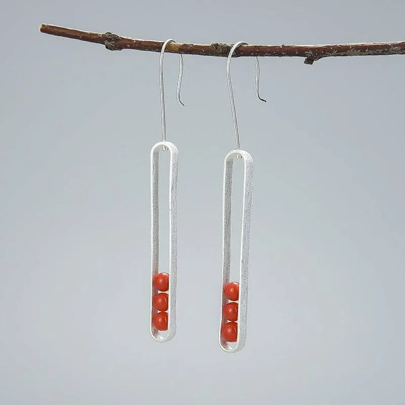 Elliptical Minimalist Dangle Earrings