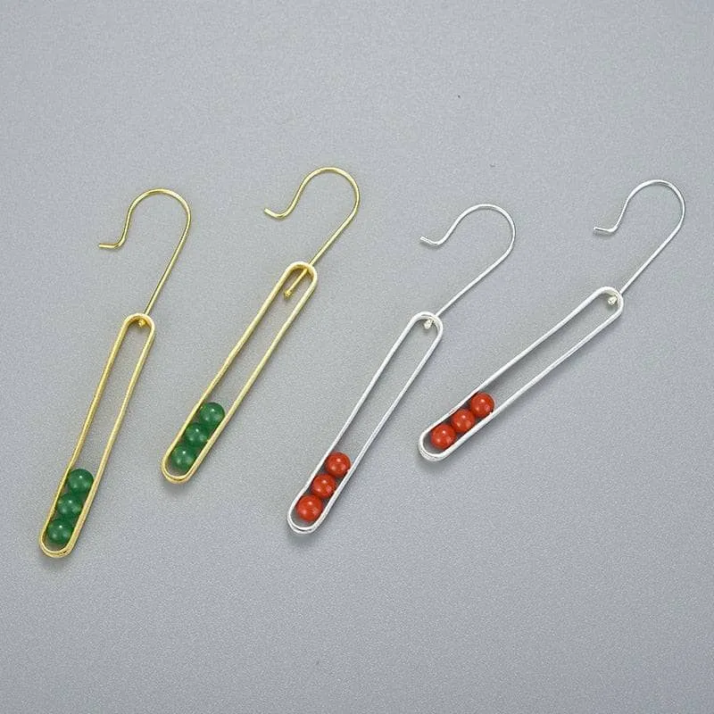 Elliptical Minimalist Dangle Earrings