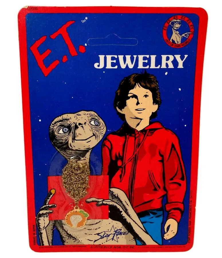 E.T. The Extra Terrestrial Charm Necklace Vintage Jewelry 1982 Star Power Aviva Ent Inc. (5 styles)