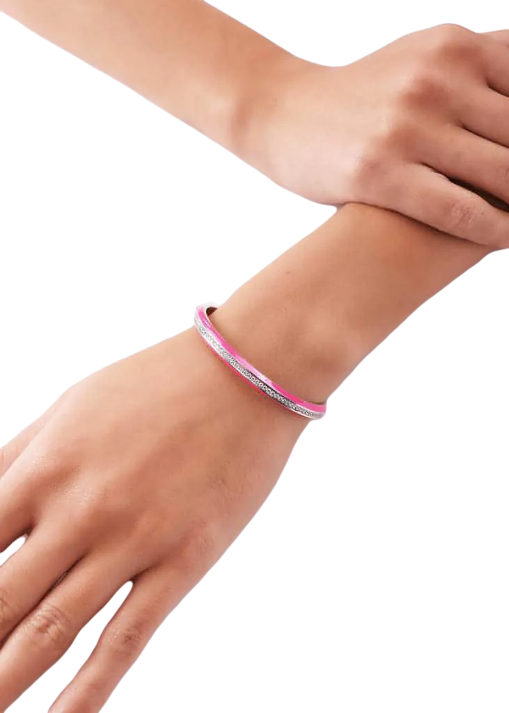 Eternity pink enamel bangle