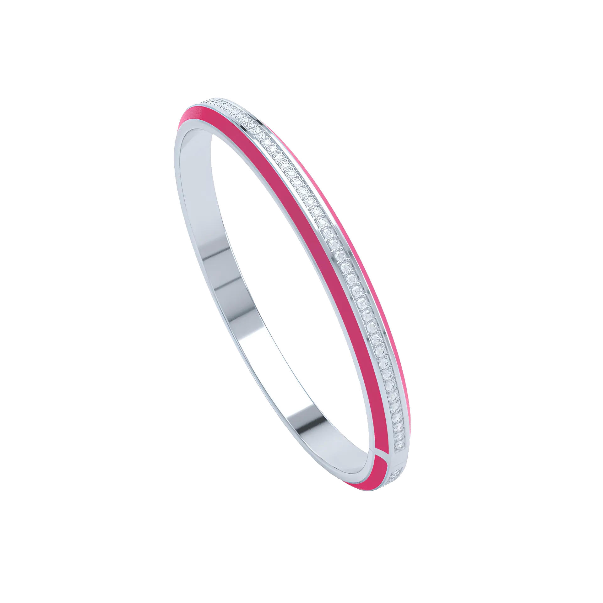 Eternity pink enamel bangle