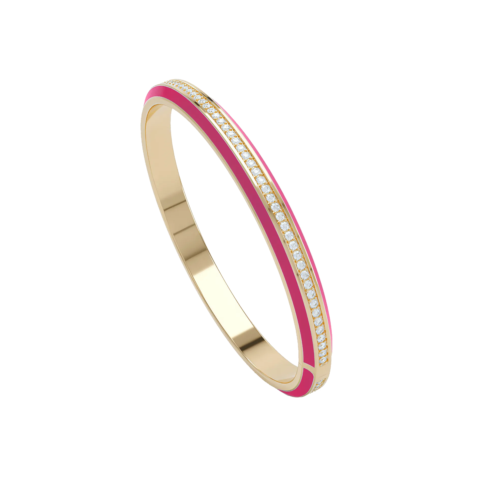 Eternity pink enamel bangle