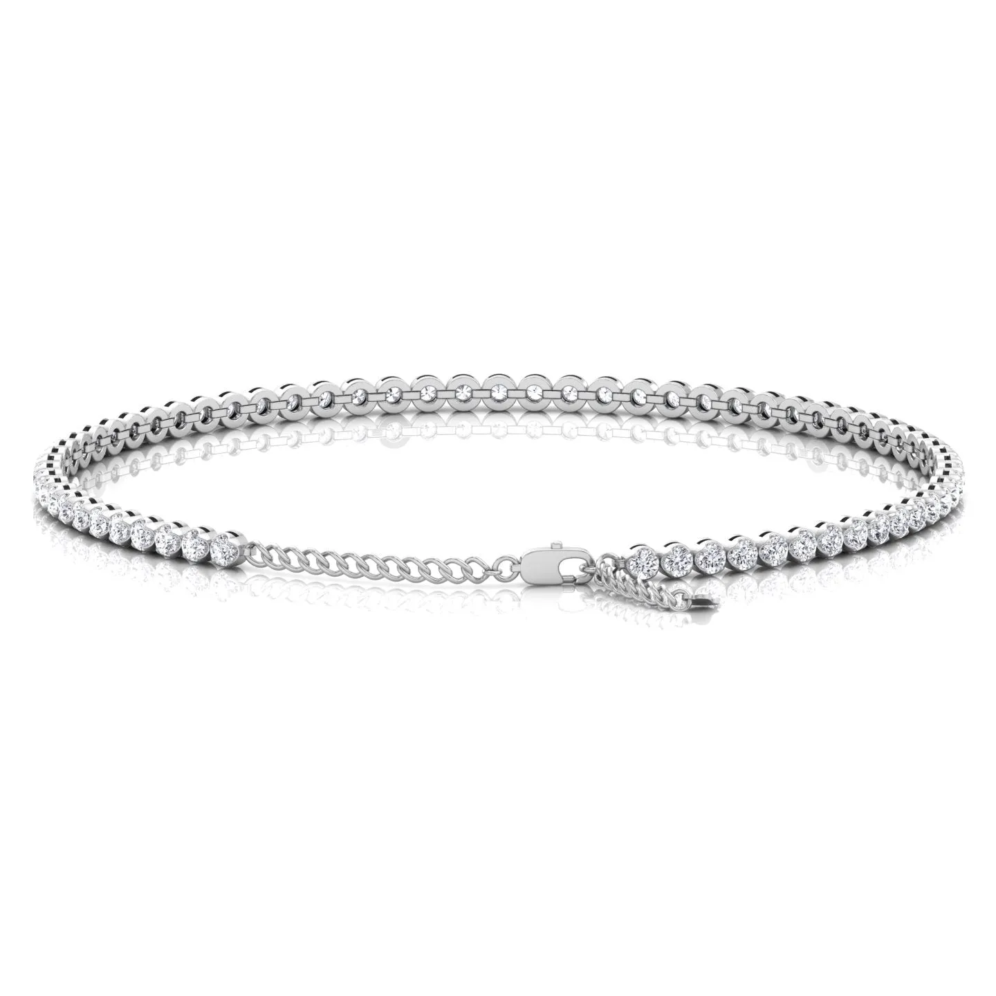 Everyday Dainty Natural Diamond Tennis Bracelet G Color VS2 Clarity .65CT T.W