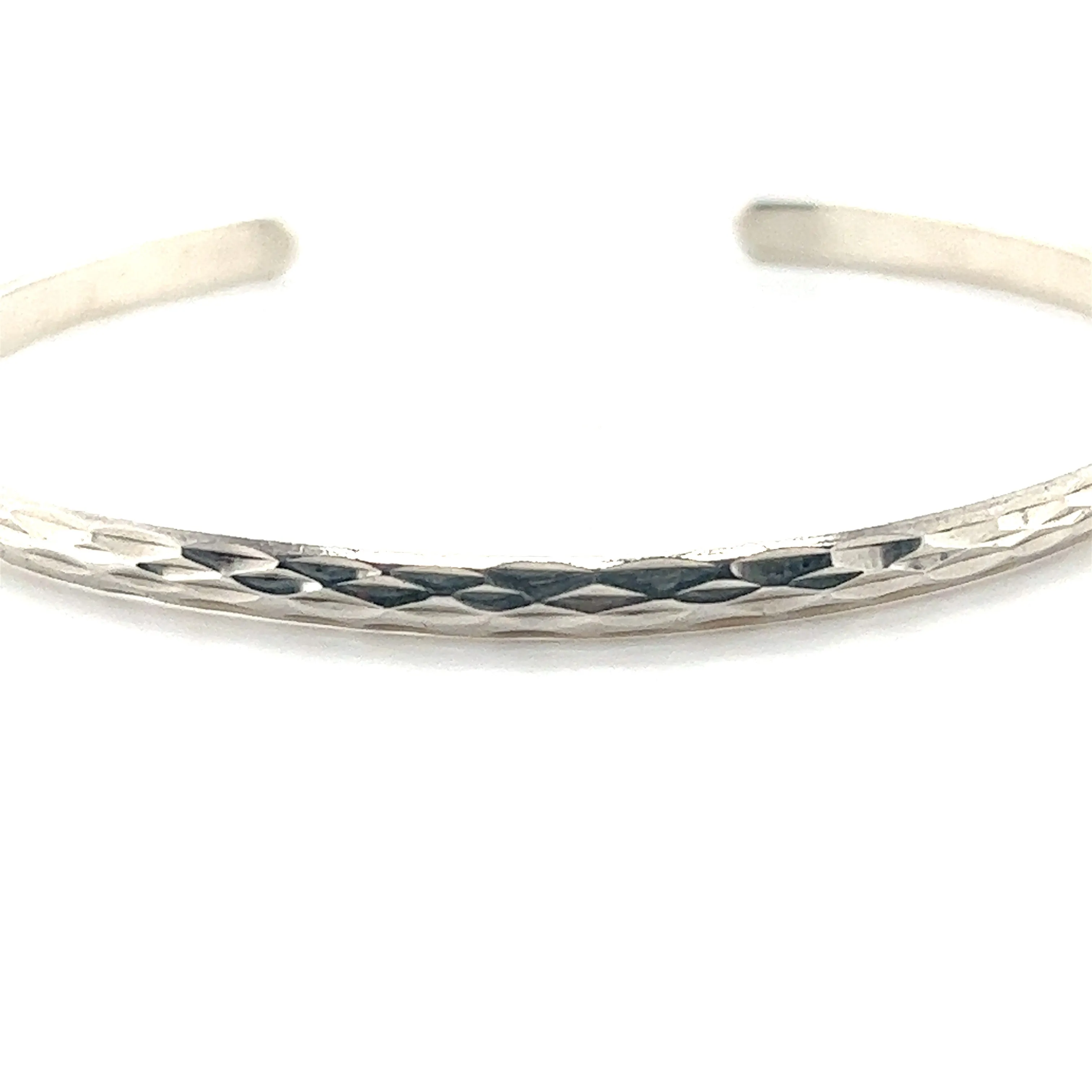 Glittering Diamond Cut Cuff Bracelet