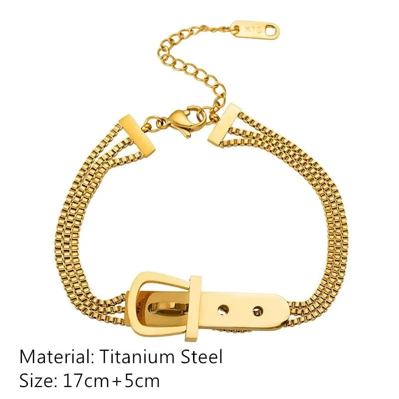 Gold Charm Layered Bangle Bracelets