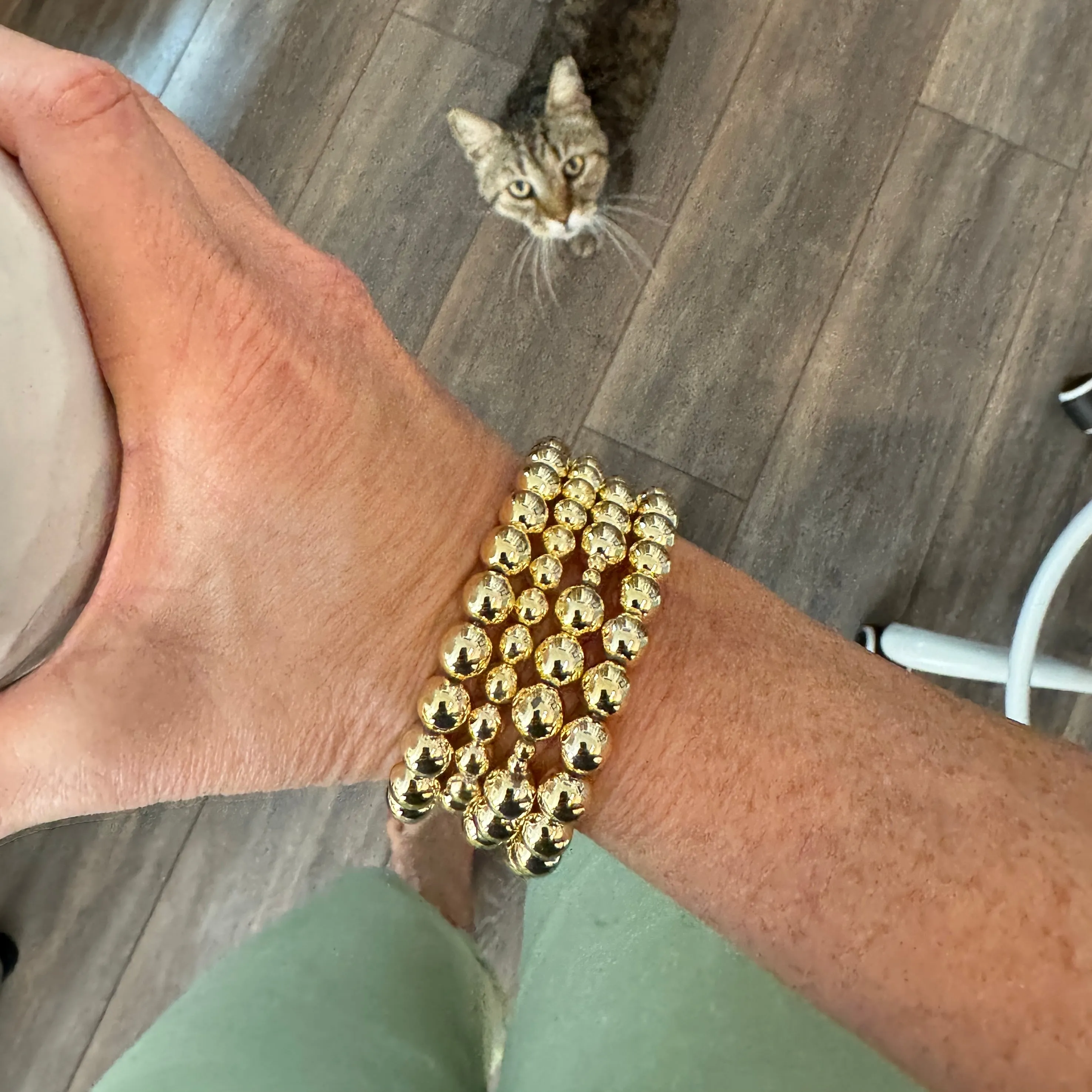 Golden Stack and Stretch Bracelet Set