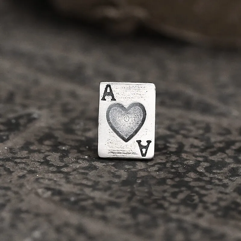 Hearts Poker Sterling Silver Stud Earrings